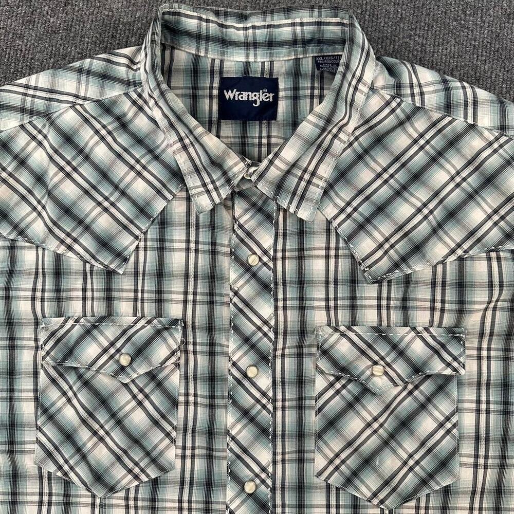 Vintage Wrangler Men’s Brushstopper Western Stitch Pearl Snap Cowboy Shirt XXL